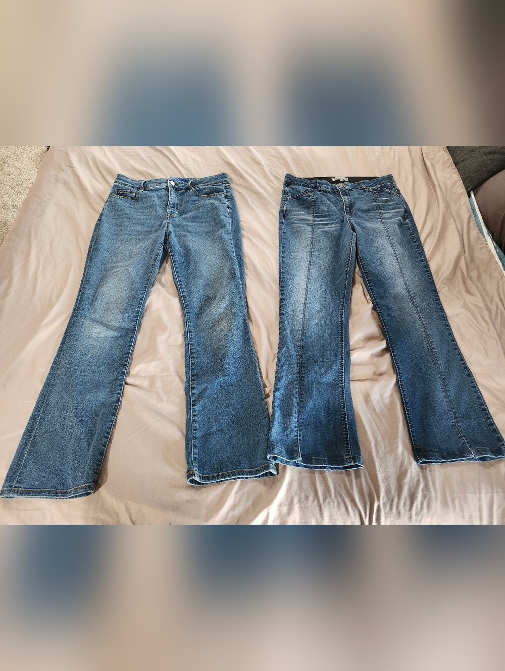 Wit & Wisdom And Apt 9 Blue Flare Jeans - Women's Wide Leg Size 12